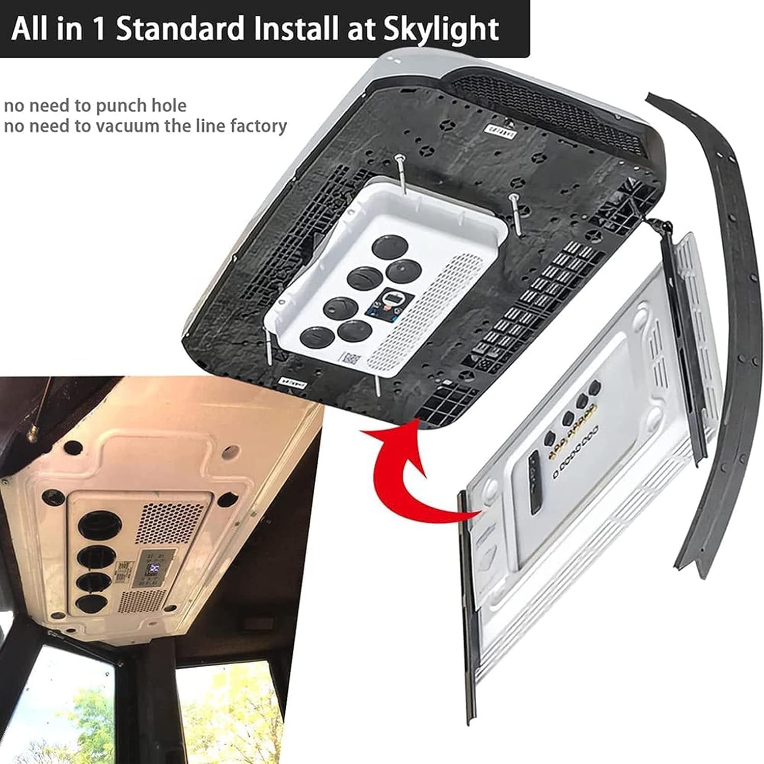 RV Air Conditioner 12V/24V Dc Ultra Thin Car Roof Air Conditioner is, Rv Ac Unit, Camper Air Conditioner, Heat and Cool, Applicable to Minivans, Pickups, Rvs, Trucks, Farm Vehicles, Excavato