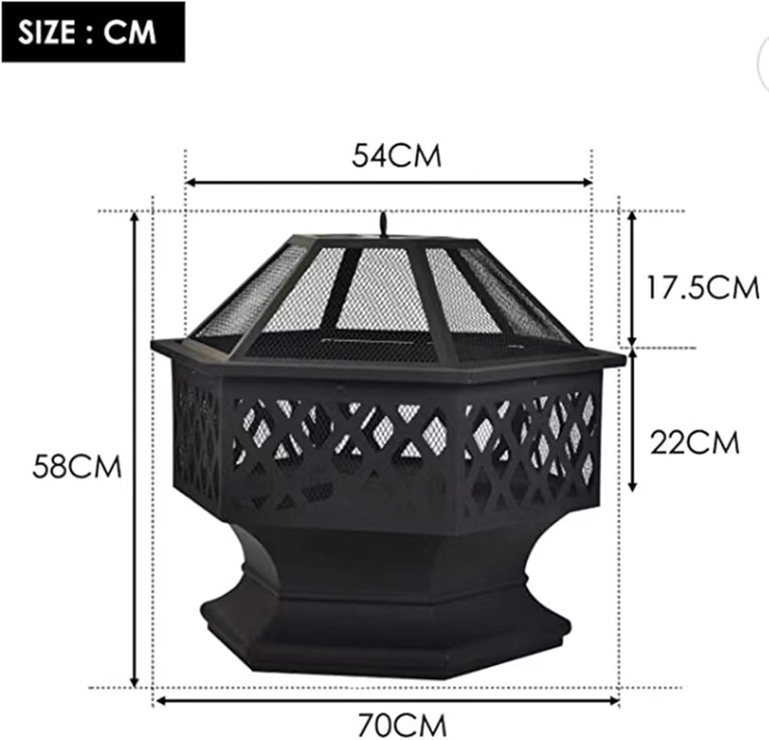 Fire pit with grill Fire Pit with Grill, Large Wood Burning Fire Pit with Cooking Grate, Outdoor Firepit with Fire Poker for Backyard Bonfire Patio Outside Picnic BBQ, Taygate9630