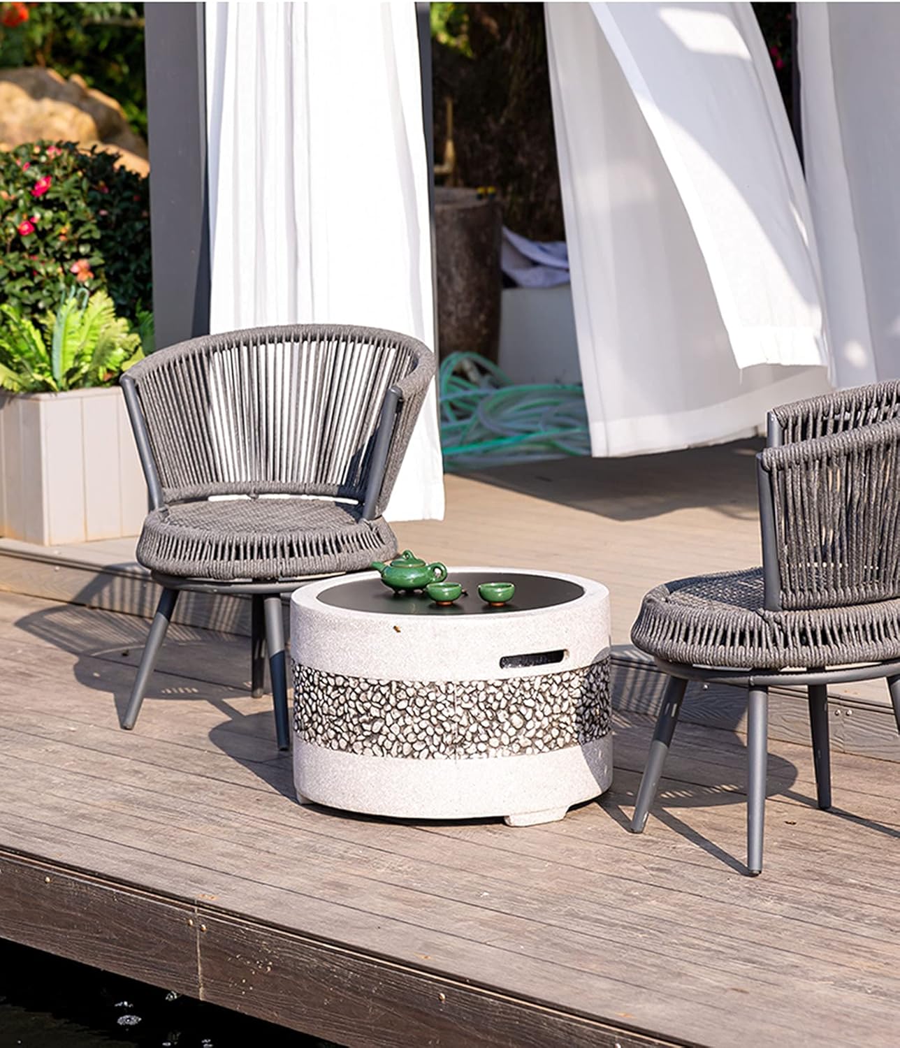 Barbecue Pit Poker,Outdoor Barbecue Table, Charcoal Heater, Antique Stone Effect Fire Pit Fire Pit Steel, Brazier