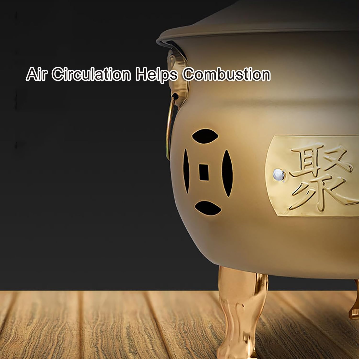 Fire Pit, Burn Cage, Garden Incinerator, Trash Burning Containers, Burn Barrels for Outside, for Paper Leaf Trash(Gold)