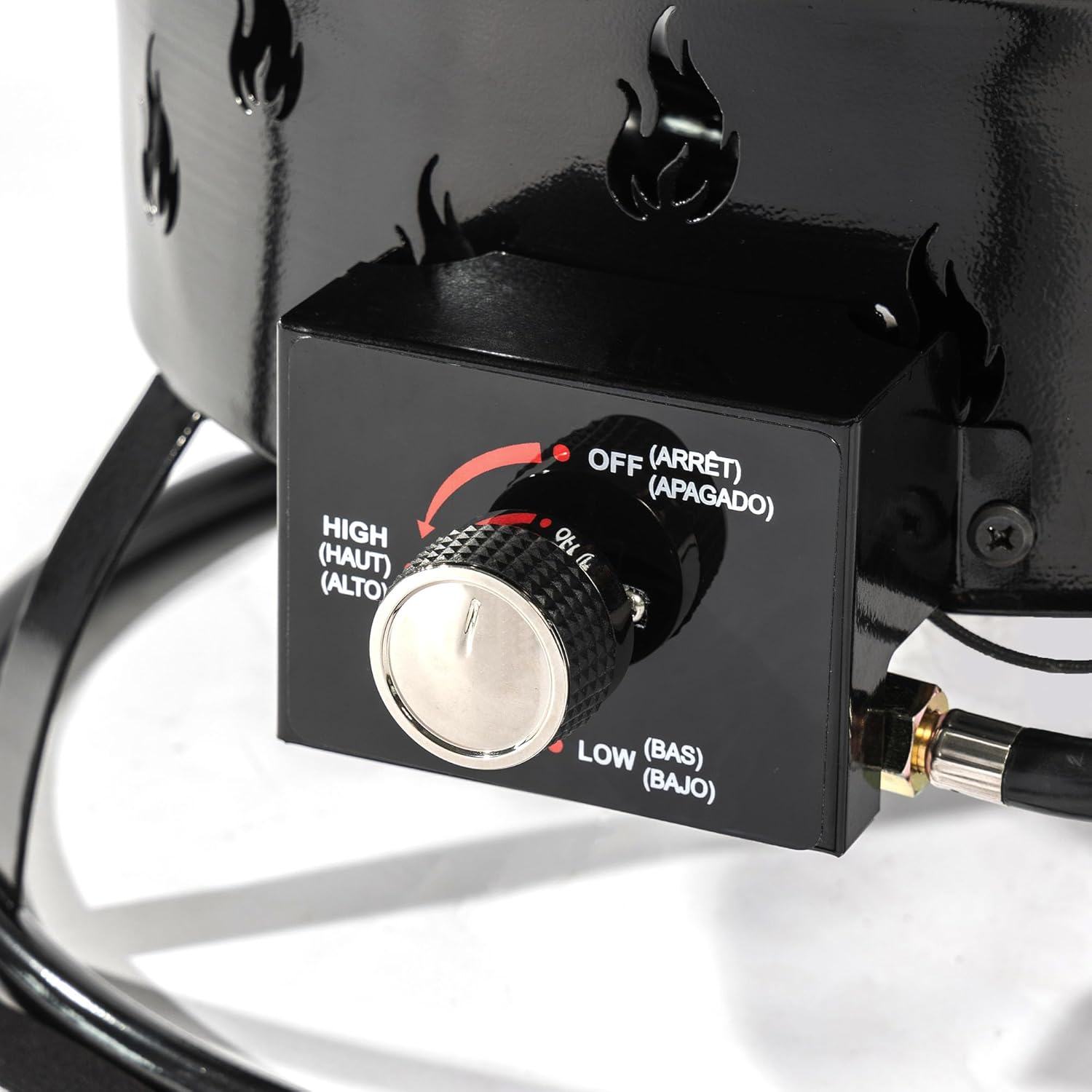 Durable 19 inch Fire Pit with 50000BTU Heating Power - Propane Ready - Lava Rocks & Stainless Steel Burner - Black - Ideal for Outdoor Entertainment