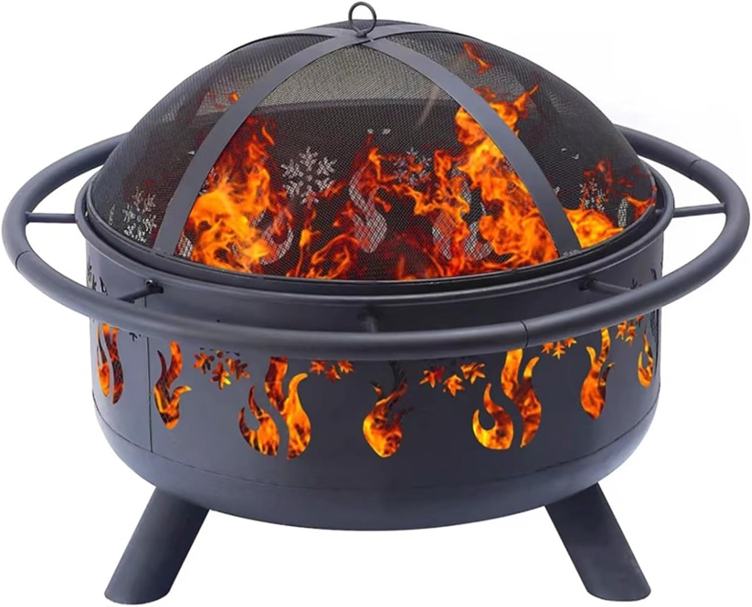 Around the fireplace to cook tea campfire stove, home firewood fire pit, winter heating outdoor charcoal fireplace, villa patio barbecue grill.(Snowflake)