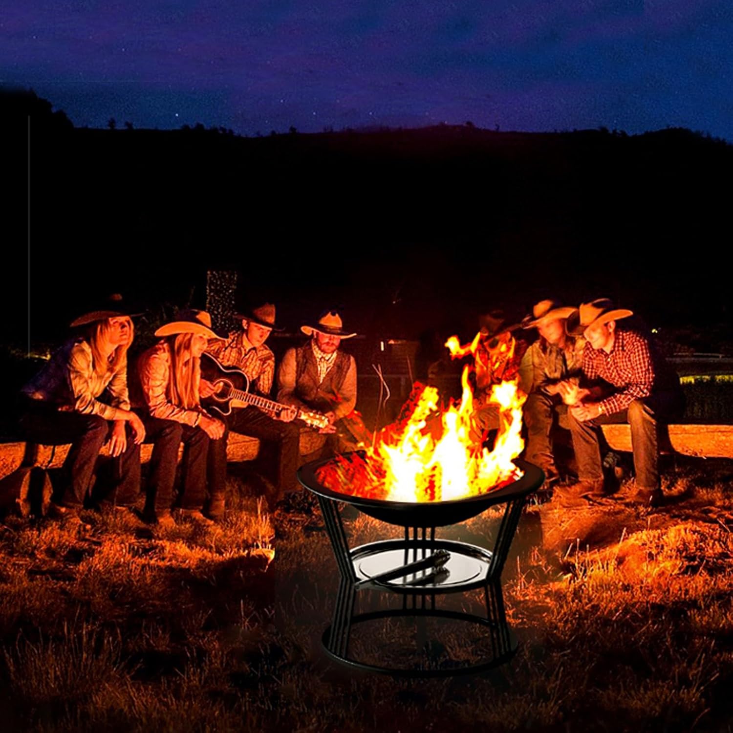 Bonfire Stove with Spark Screen, Chiminea, Fire Pits for Outside Wood Burning,Incinerator Burn Barrel, Applicable to Burning Backyard, Patio, Garden, Beaches(Black,56cm/22in)