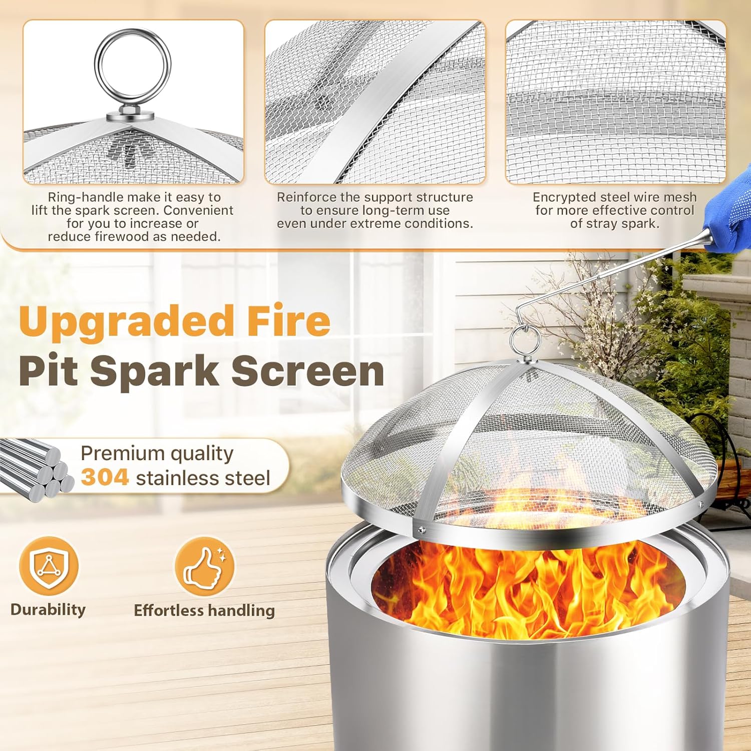 Fire Pit Spark Screen for Solo-Stove Bonfire 19.5