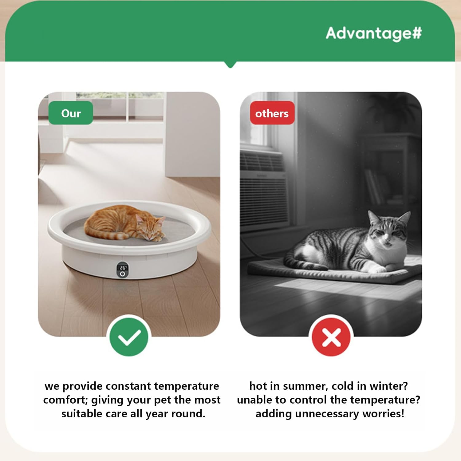 Dog Heating Pad,Constant Temp Cooler Nest - 33lb Load Capacity Smart Pressure Activated Electric Dog Bed | for Small Medium Large Breed Puppy Kitten Winter Living Room Bedroom