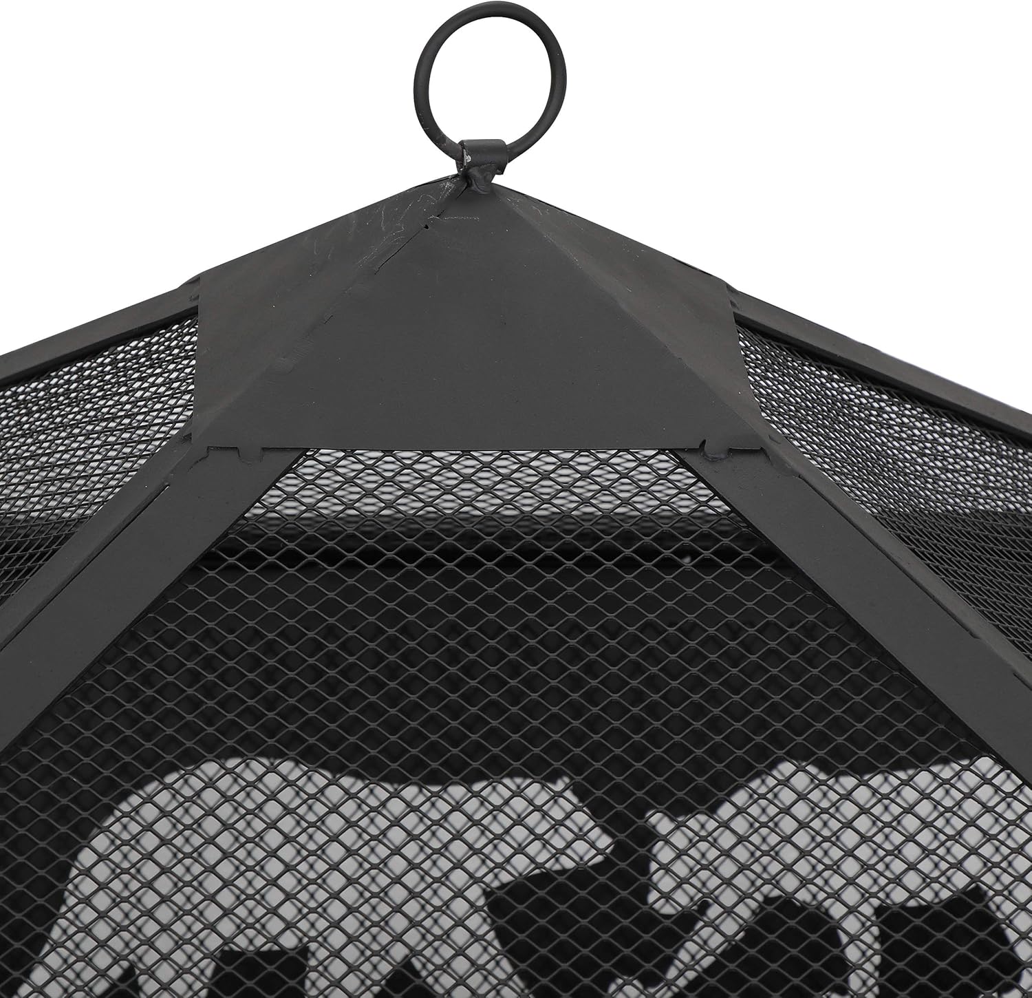 Nouva Wood Burning Fire Pit, Outdoor Metal Square Firepit Backyard Patio with Cover and Poker for Outside Yard Home Garden