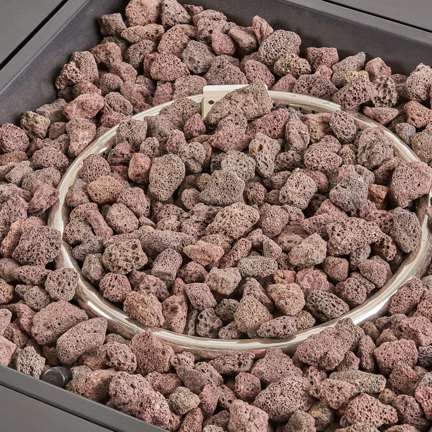 Great Deal Furniture Outdoor 4 Seater Chat Set with Fire Pit, Gray Finish, Light Gray, and Dark Gray