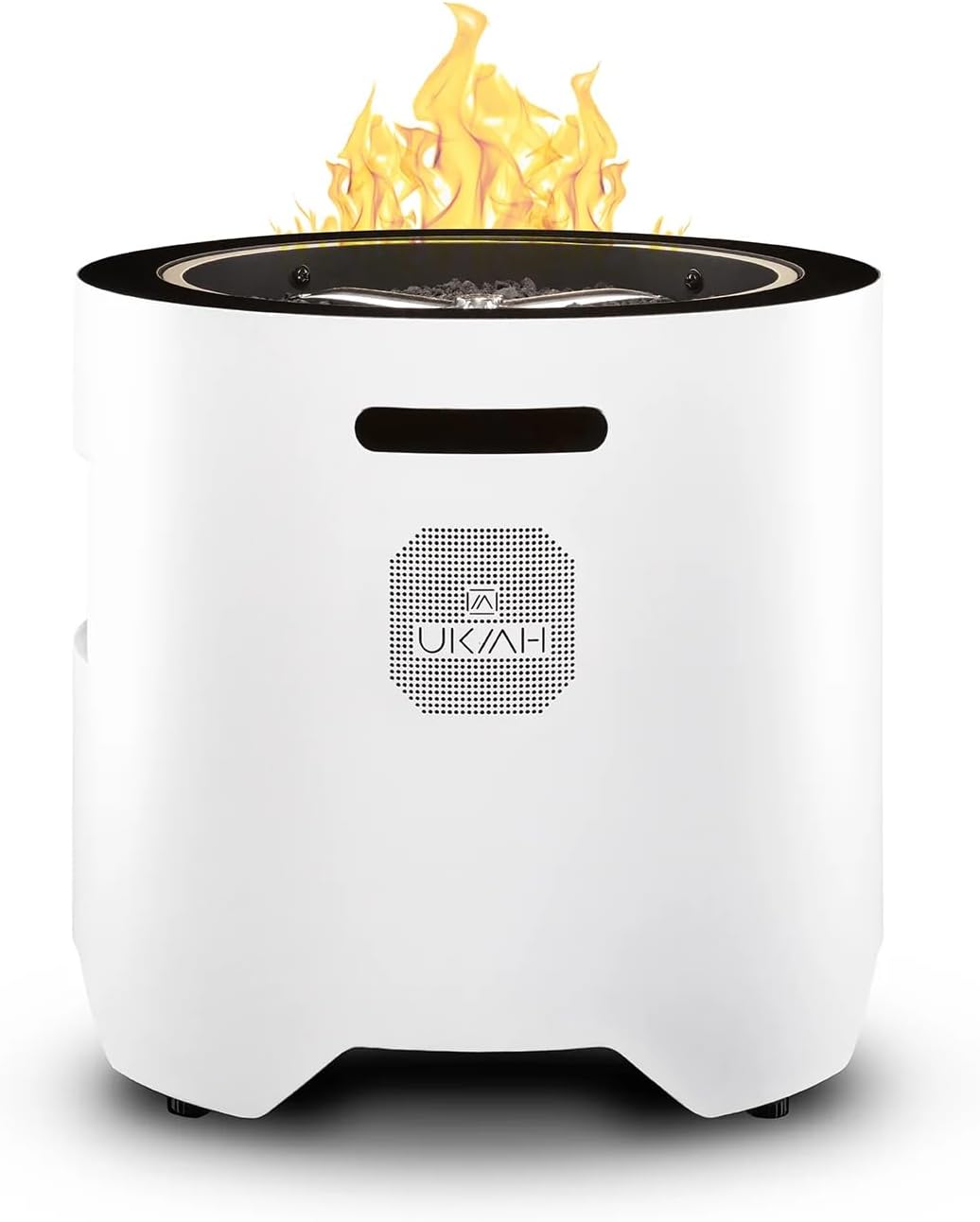 UKIAH Voyager 20 in. W Stainless Steel Round Electric Fire Pit with Sound System