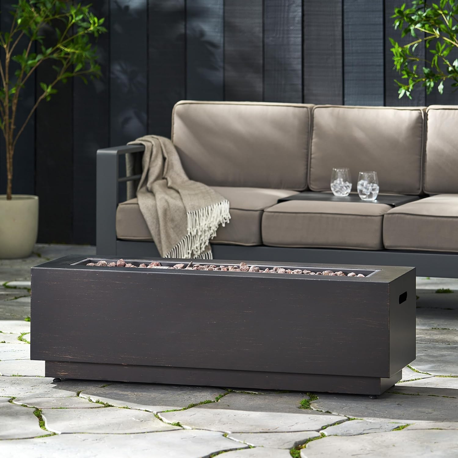 GOWE Wellington RECTANGULAT Iron FIRE PIT-50,000BTU