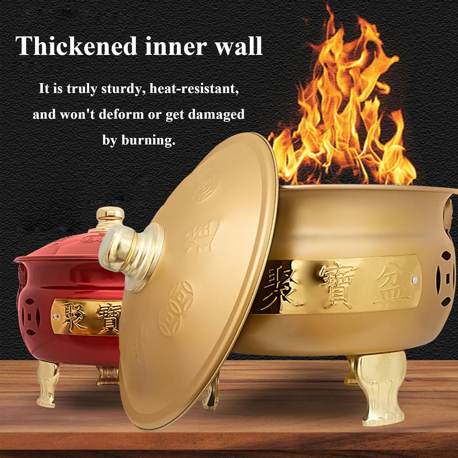 Burn Barrels For Outside For Burning Trash Burn Barrel For Wood Rubbish Leaves Cardboard Joss Paper Money Incinerator Can Fire Pit, Stainless Steel Incinerator Cage With Lid Heat Resistant(Yellow B,Sm