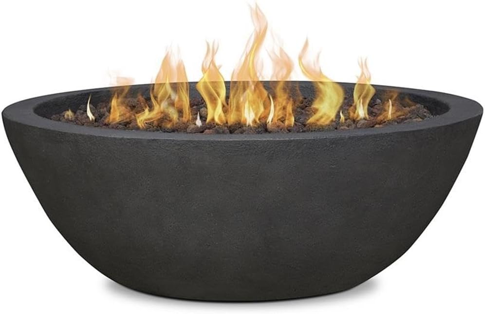 Home Square 2-Piece Set with Propane Fire Pit Bowl and Fire Glass