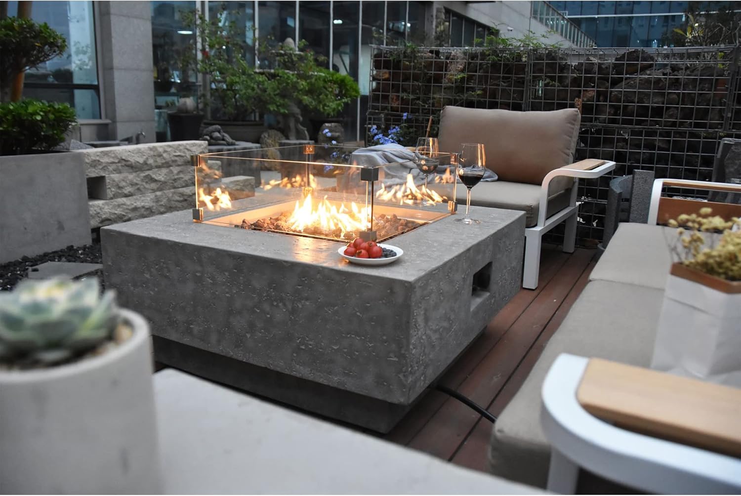 Elementi Manhattan Concrete Fire Pit 36