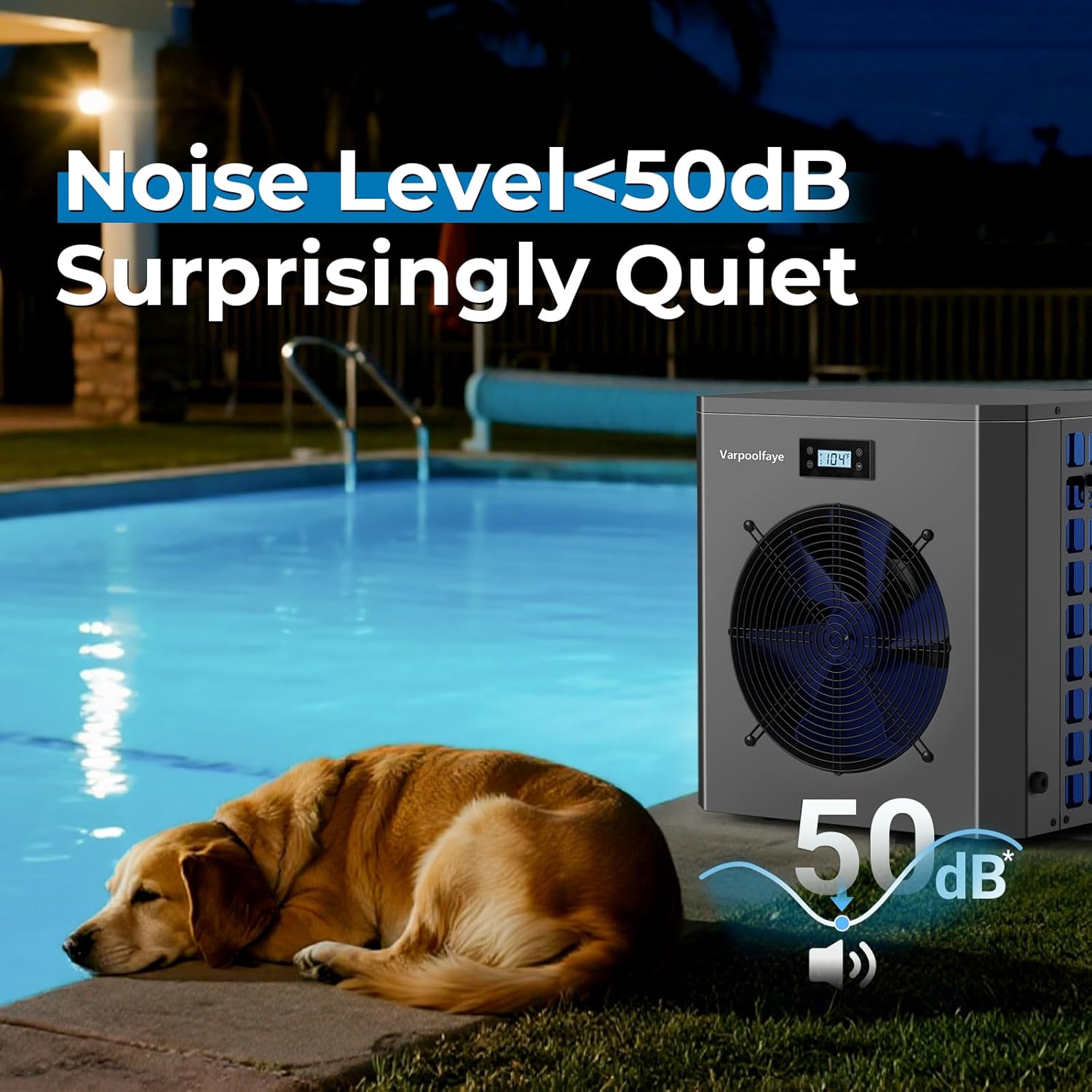 Pool Heaters for Above Ground Pool 16000 BTU Swimming Pool Heater Pump 5000 Gallon Heating or Cooling Mode WiFi Control Timer 120V 60Hz