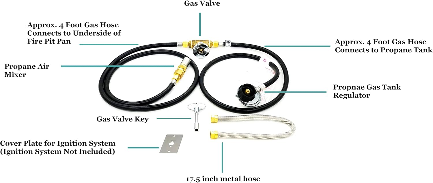 26 Inch Hammered Copper Water Bowl Fountain Round Propane or Natural Gas Fire Pit with 12 inch Diameter Burner Ring 92,000 BTU