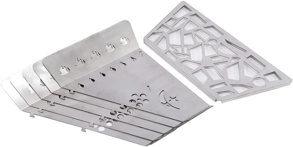 Grills Outdoor Folding Wood Stove Multifunctional Stainless Steel Ultralight Hollow with Grill Outdoor Camping Picnic Bonfire Fire Pit (Size : XXX-Large) (XX)