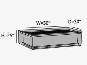Covermates Ultima Rectangular Fire Pit Cover – Waterproof Heavy-Duty Outdoor Protection with Ripstop Polyester, Mesh Air Vents & Secure Buckle Straps, Rectangular 50W x 30D x 25H, Ripstop Tan