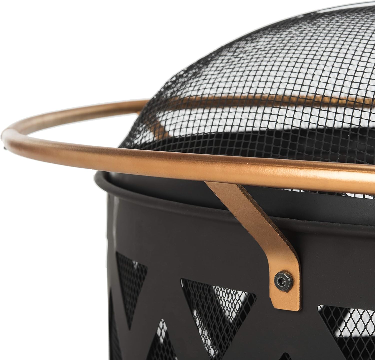 Safavieh Outdoor Collection Bryce Copper and Black Round Fire Pit