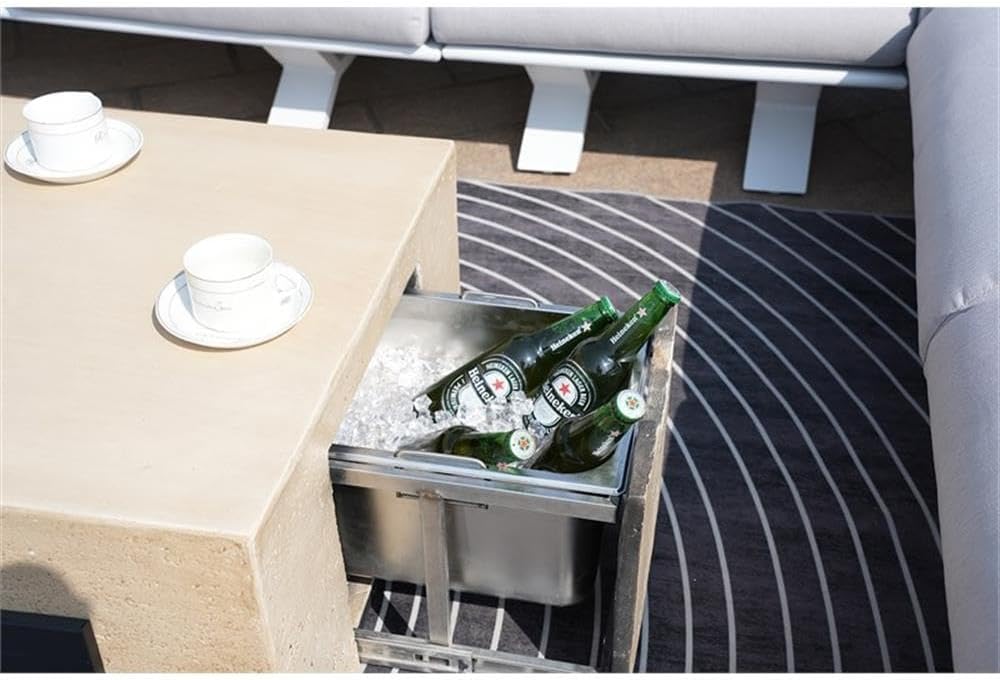 Direct Wicker Patio White Aluminum 7-Person Outdoor Seating Group with Fire Pits