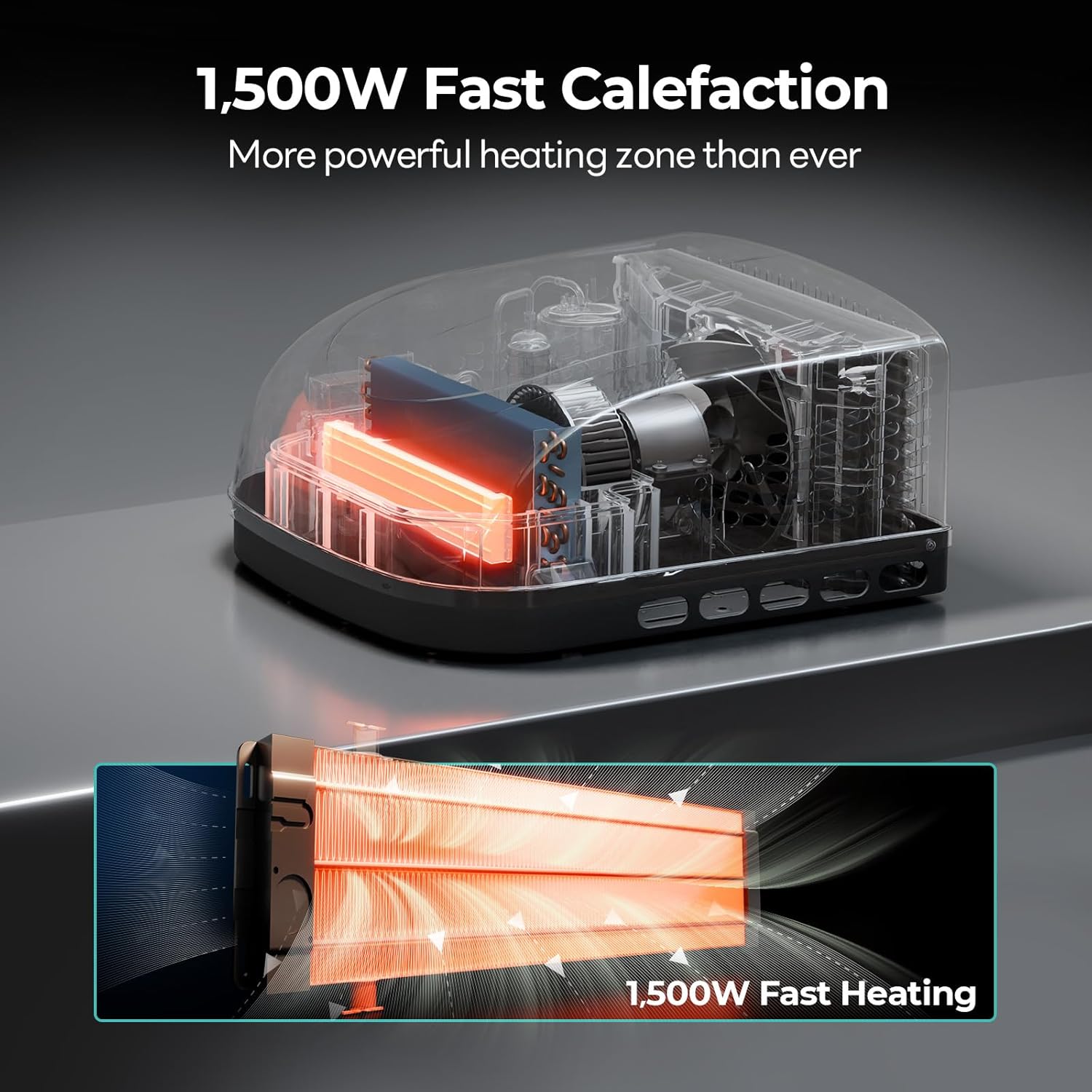 FOGATTI RV AC Unit with Heat Strip, 11000 BTU Non-Ducted Roof top RV Air Conditioner Cooling and Heating, Air Distribution Box (White)