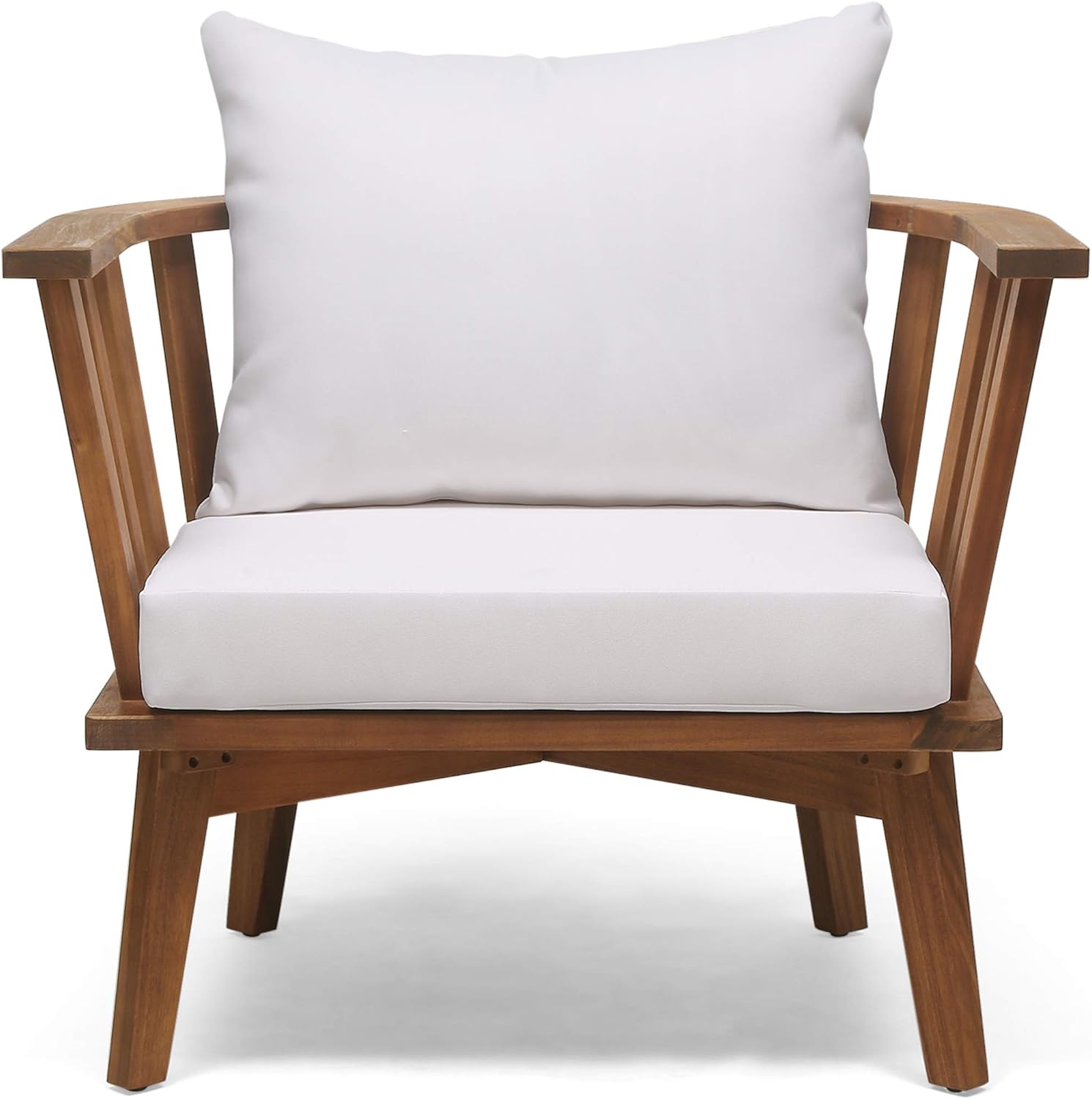 GDFStudio Noble House Walson 5 Piece Outdoor Fire Pit Wood Conversation Set in Teak