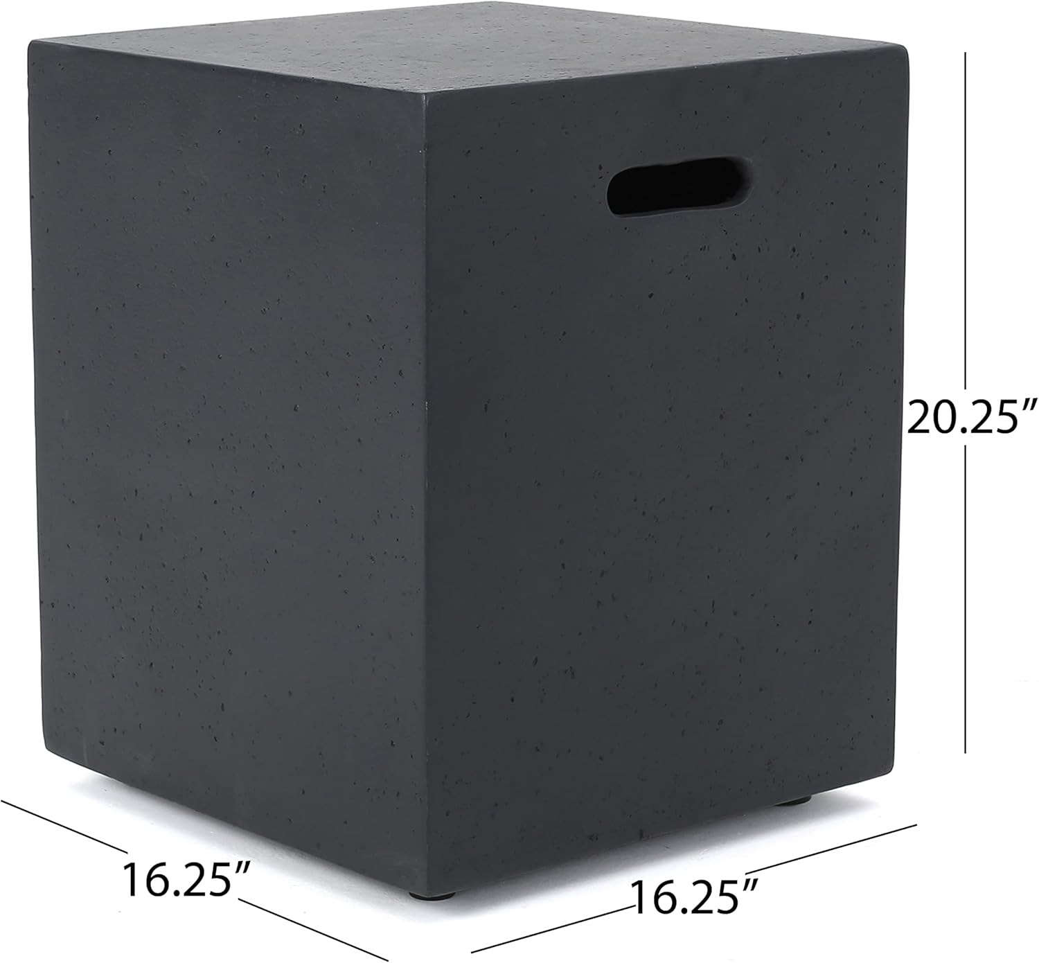 Christopher Knight Home Outdoor Lightweight Concrete 50,000 BTU Rectangular Fire Pit with Tank Holder, Dark Gray