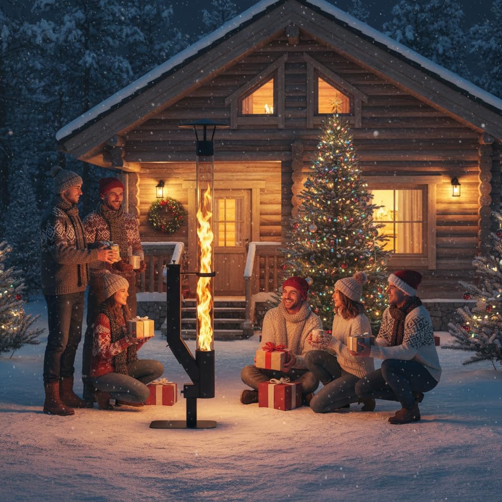 yoyomax Wood Pellet Patio Heater, Outdoor Pellet Heater, Portable Wood Pellet Fire Pit with Ash Tray Patio Rocket Stove for Backyard Camping Garden Balcony, PH03