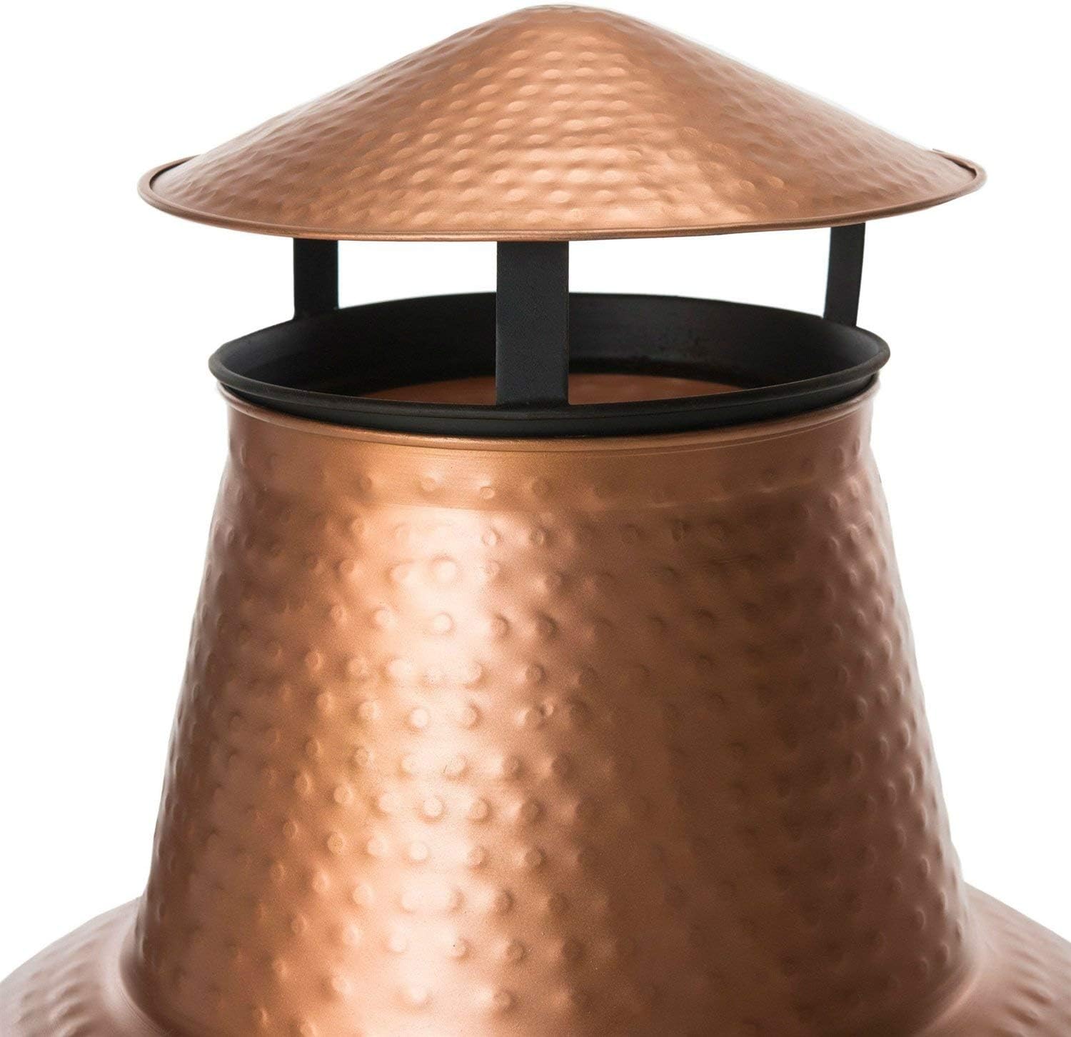 StarSun Depot Hammered Copper and Iron Chiminea Fire Pit with Stand