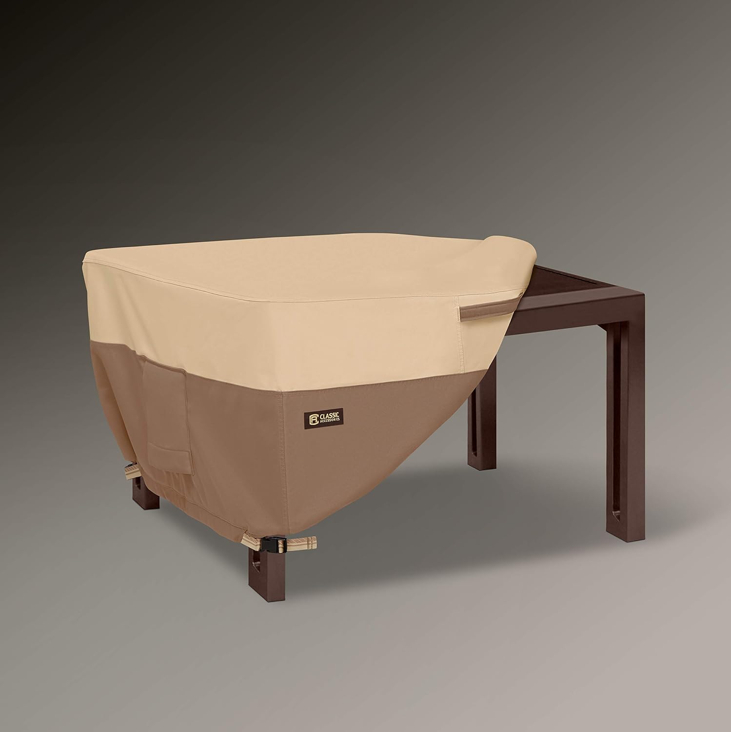 Classic Accessories Veranda's Best Waterproof Square Fire Pit Table Cover, 42 x 42 x 22 Inch