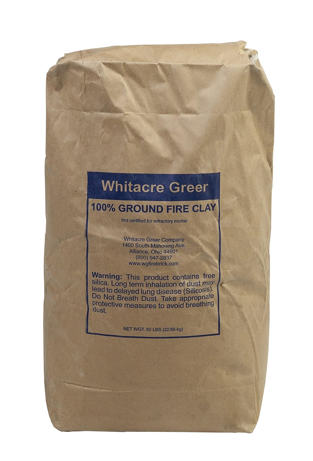 Mutual Industries Fire Clay, 50 lb. Bag, Resistant to hot temperatures, Lining Furnaces, Fire Brick
