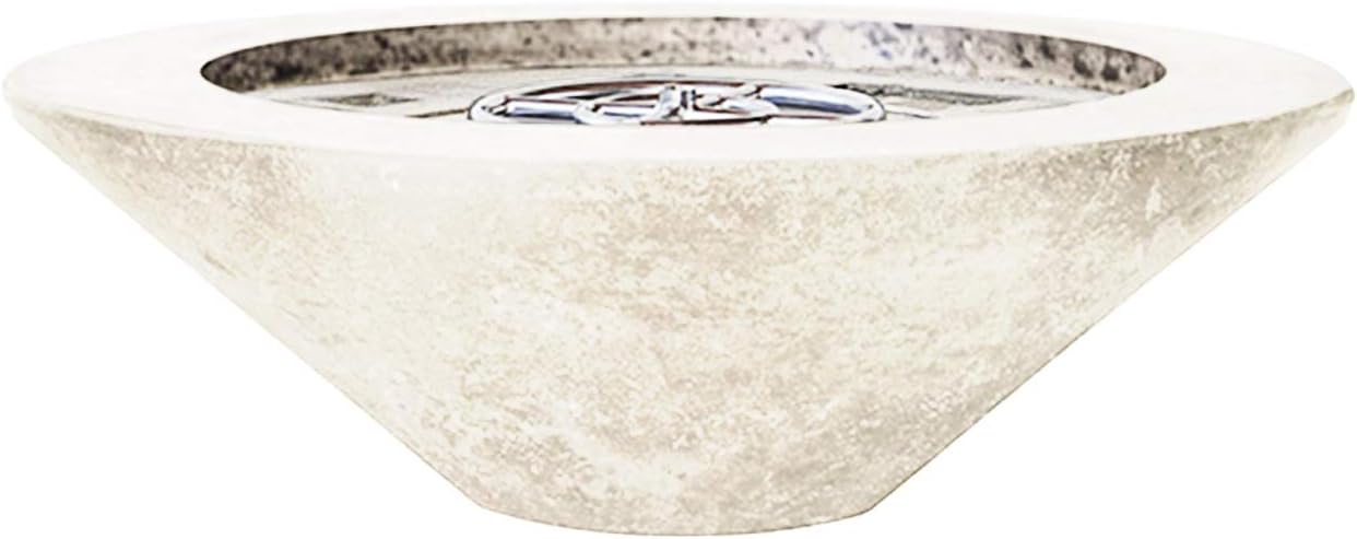 Prism Hardscapes Embarcadero Concrete Gas Fire Pit (PH-419-5NG), Natural Gas, Ultra White, 48-Inch