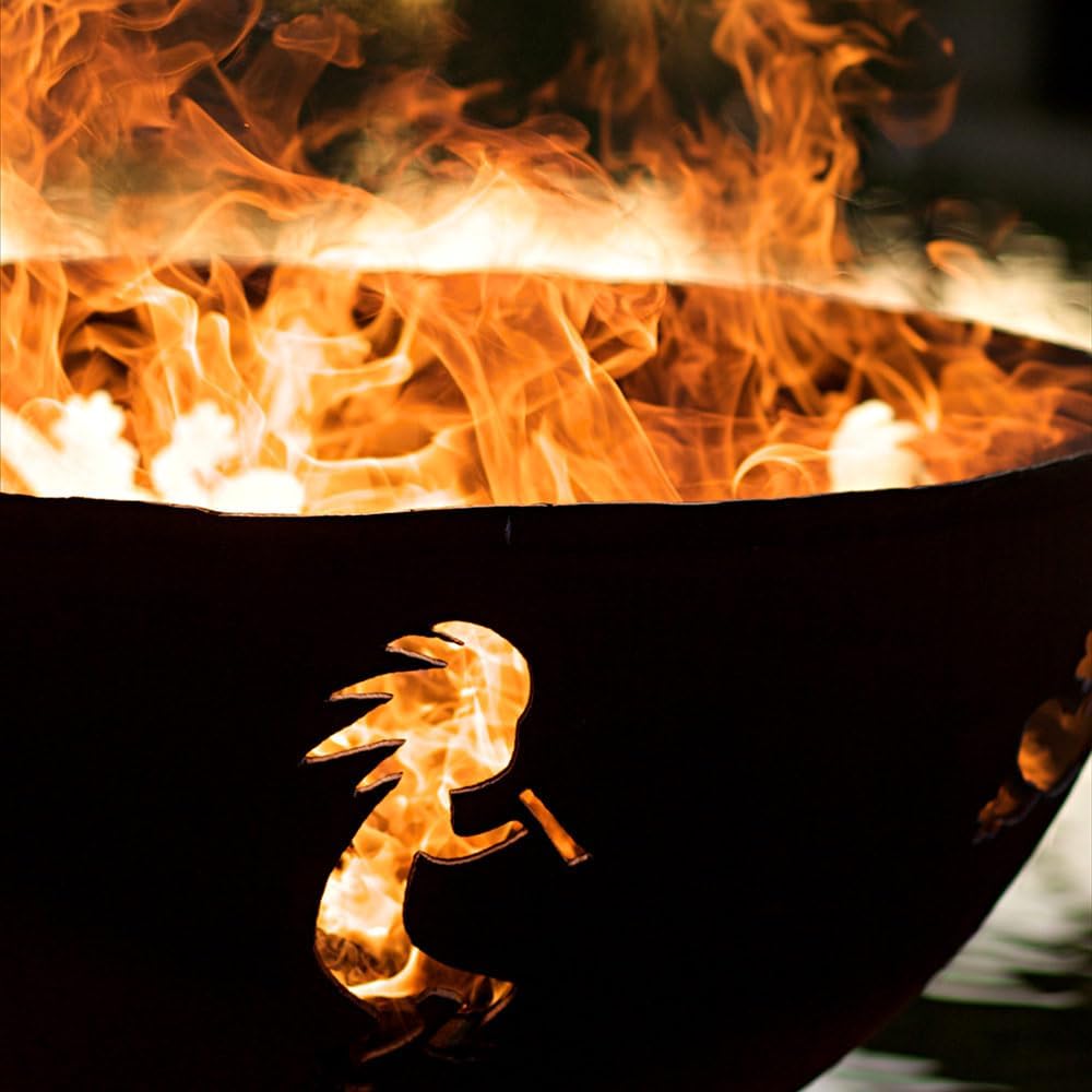 Fire Pit Art Kokopelli Wood Fire Pit (Kokopelli)