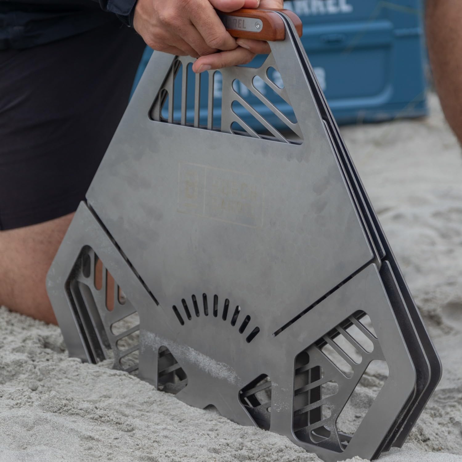 Burch Barrel Flat Packer Outdoor BBQ Charcoal Grill and Wood Firepit | Our Foldable, Portable and Compact Grill is Made from Stainless Steel | Lightweight and Easy to Assemble