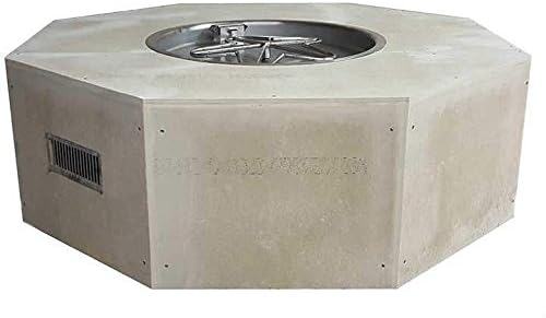 HPC Fire Octagon Unfinished Gas Fire Pit Enclosure with Match Lit Kit (U45O-MLFPK25CEK-NG), Natural Gas, 45-Inch