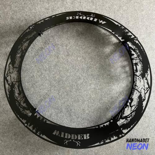 Personalized Wolf Fire Pit Ring Metal Custom Name 360 Degree Cutouts Wilderness Campfire Ring Stove Outdoor BBQs Backyard Camping Garden Decor Gifts Father's Day Campers