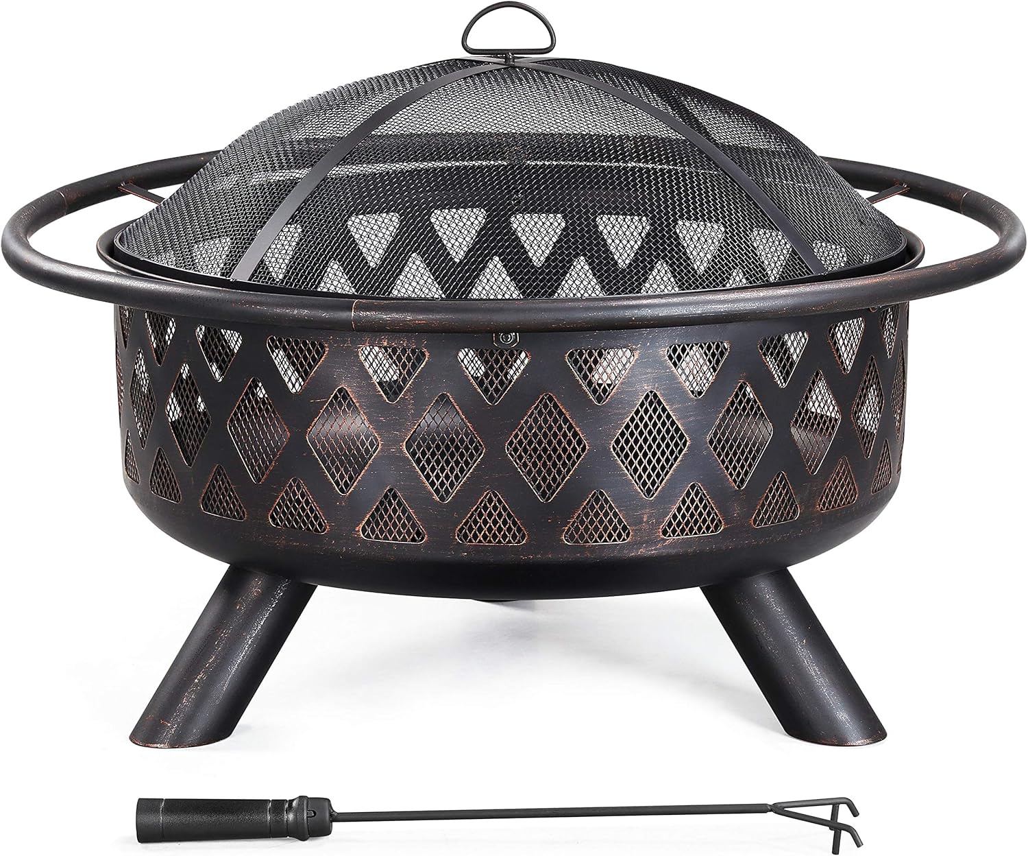 Yaheetech 36in Outdoor Fireplace Wood Burning Firepalce for Bonfire Patio Backyard