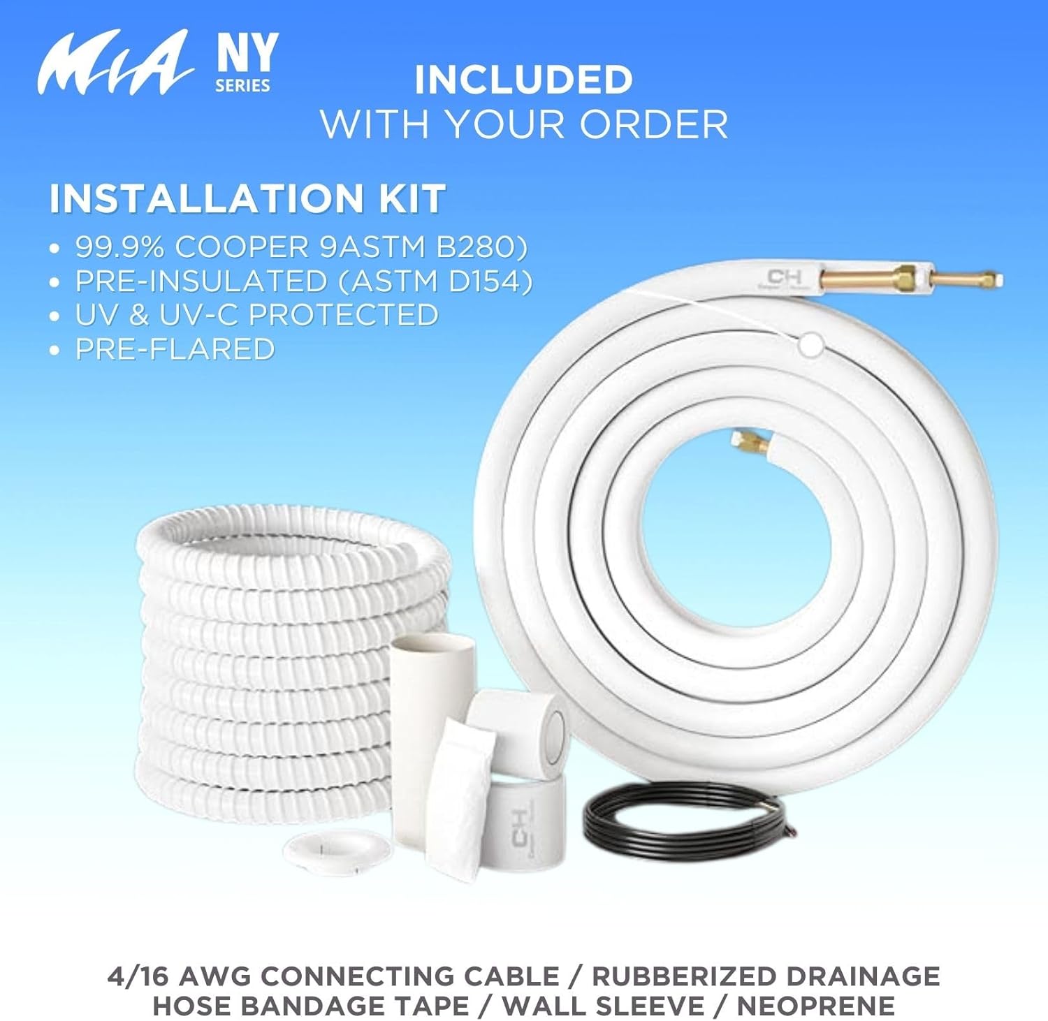 Cooper & Hunter 6,000 BTU 115V Ductless Mini Split AC & Heat Pump – 21.5 SEER2 Inverter System – Pre-Charged R-410A Refrigerant – Includes 16FT Installation Kit & Smart Kit – Cooling & Heating