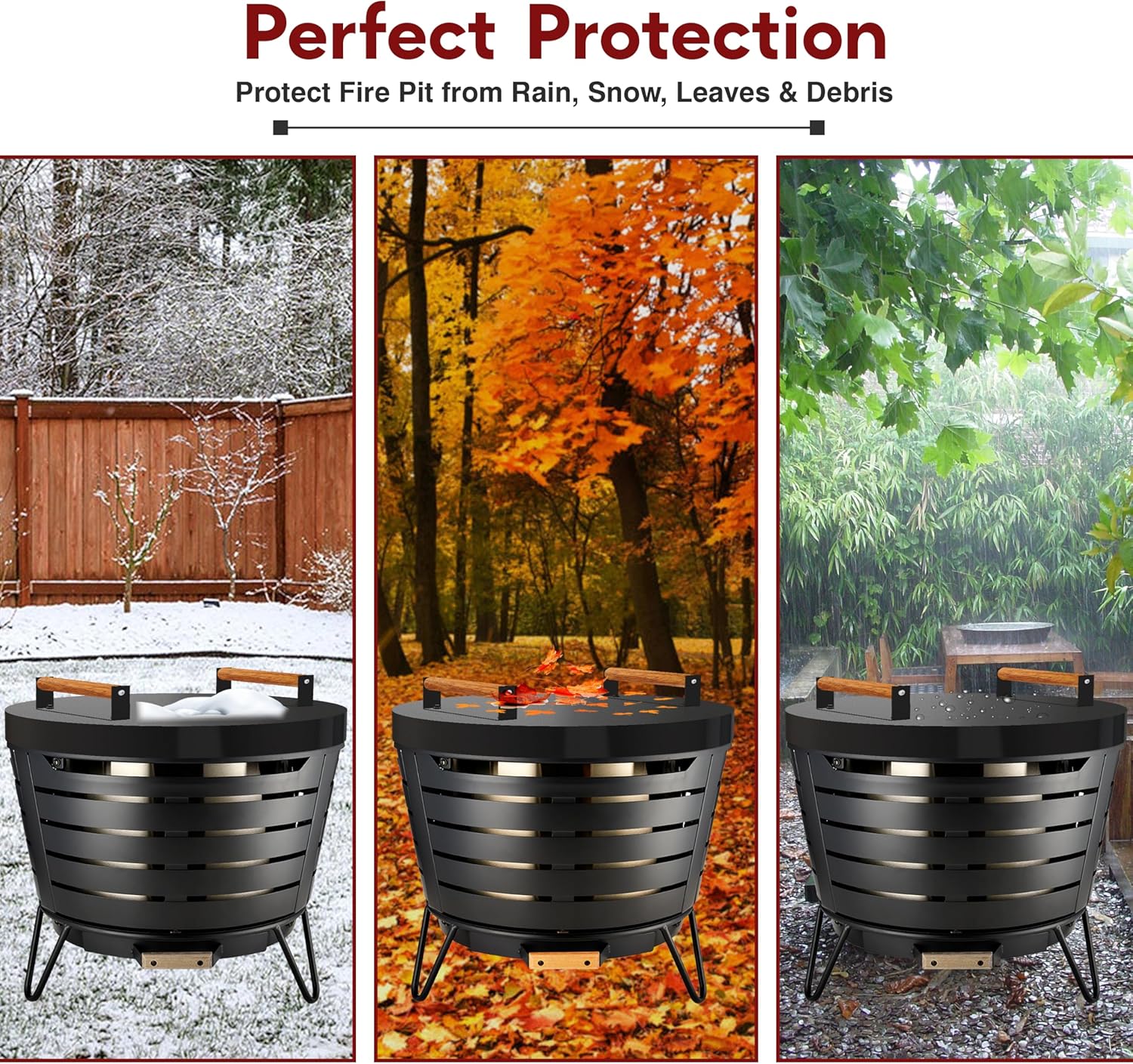 FEBTECH Firepit Lid Compatible with Fire Pit Inside up to 23