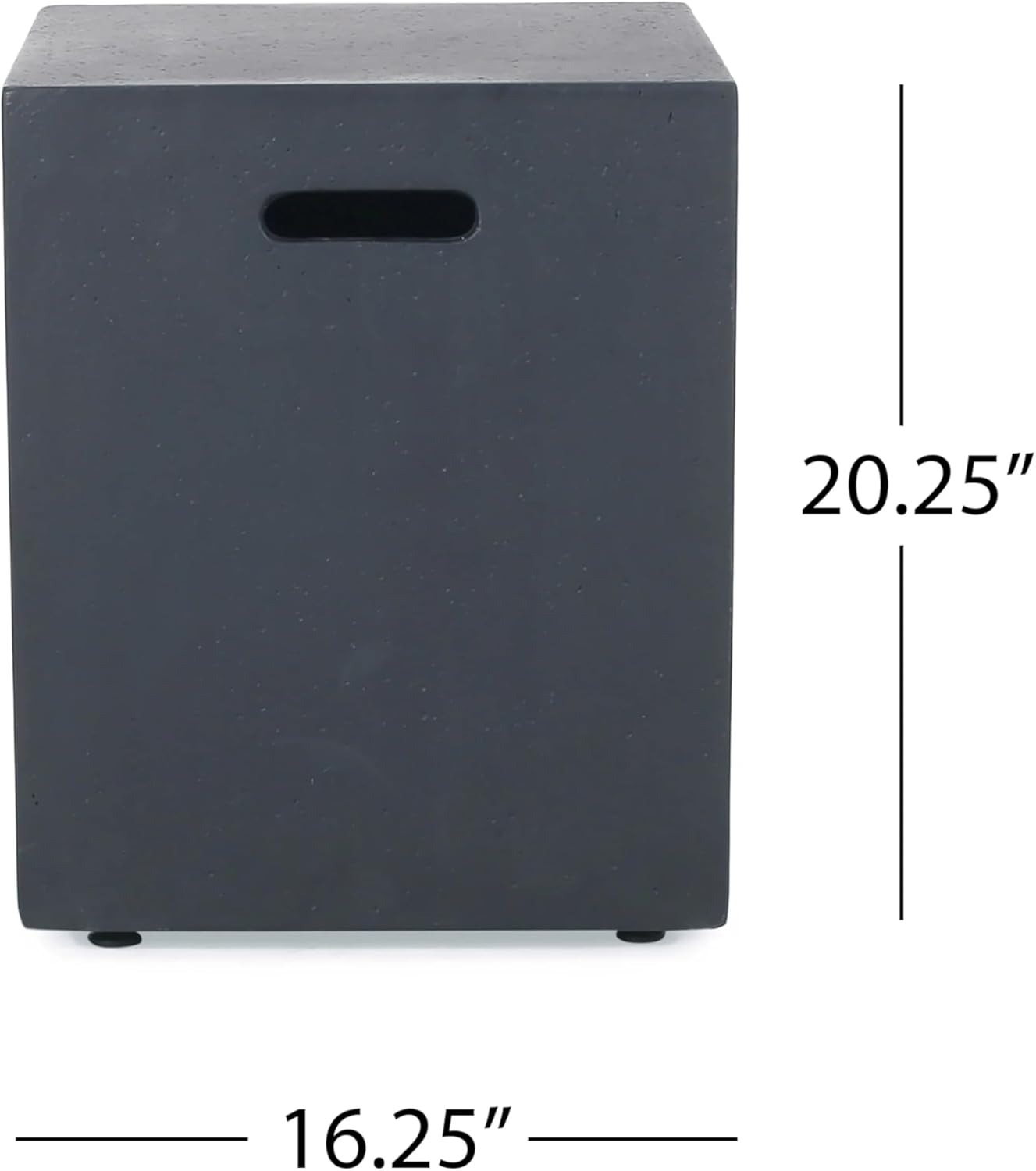 Penau Outdoor 50000 BTU Propane Fire Pit, Modern Dark Gray Concrete Square Firepit with Tank Holder, No Assembly Required, 39.25 x 39.25 x 11.47 Inchs