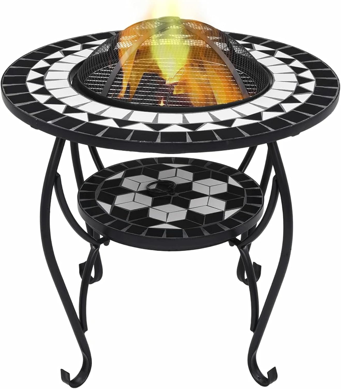 Fire Pits & Outdoor Fireplaces Fire Pit Table Black and White 26.8