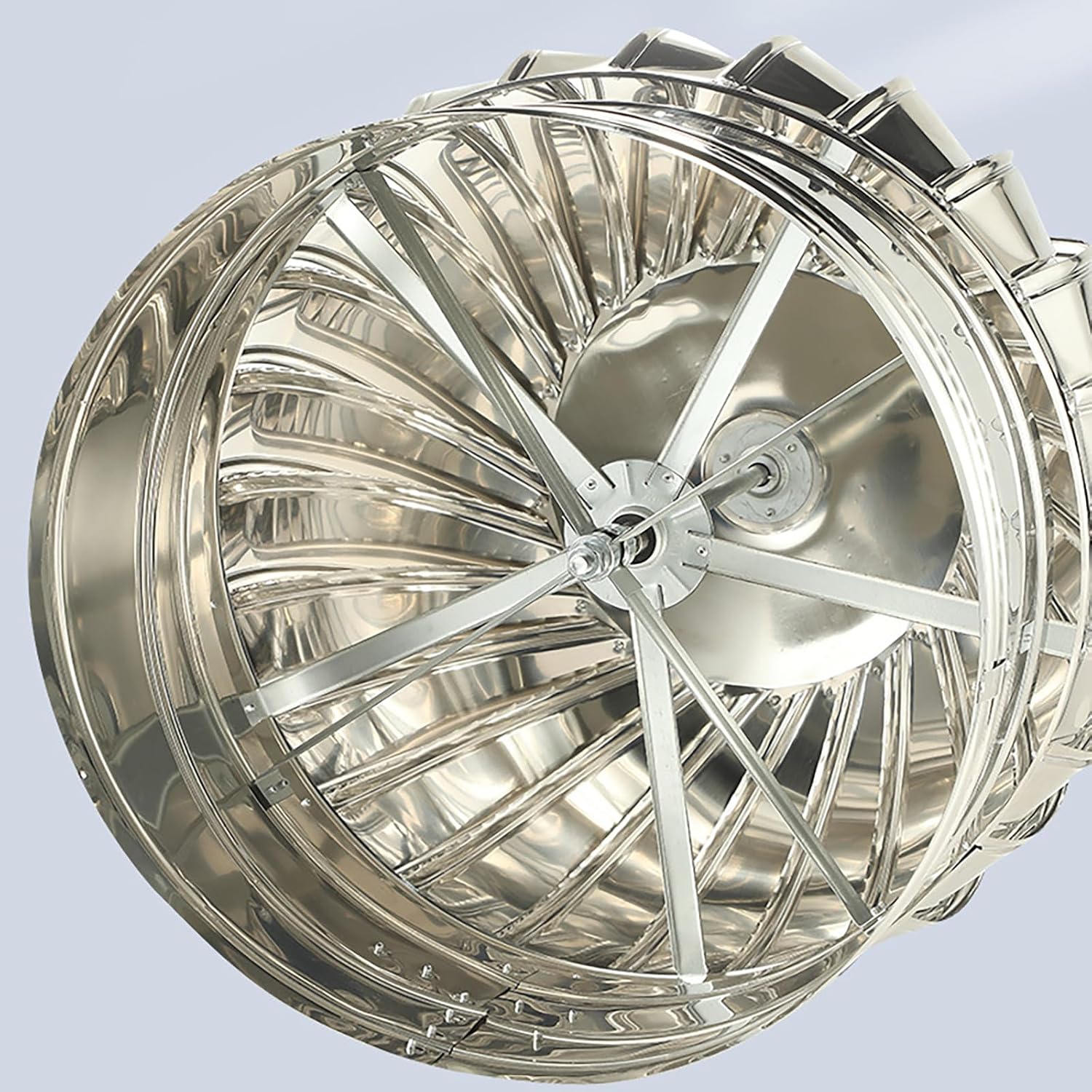 Turbine Ventilator - Rotary Stainless Steel Chimney Cowl, Vent Top Exhaust Cap Flue Pipe Cover (110-400mm) for Houses Factory Attic Farm (304 400mm)