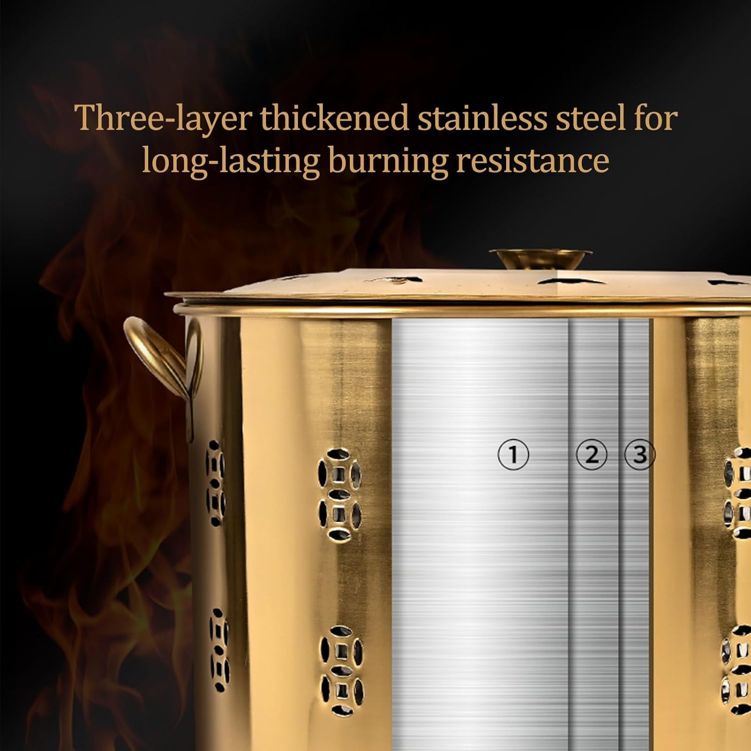 Burn Barrel Stainless Steel Fire Pit Paper Burner Yard Waste Incinerator Burn Barrels for Outside for Burning Trash Burn Cage for Garden Paper Leaf Trash Wood Backyard Bonfire.(BronzeG-Medium-40x40CM/