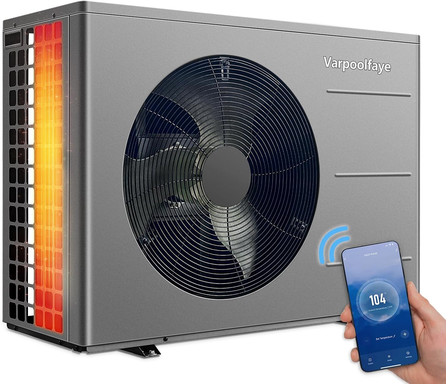 40000 BTU Pool Heater for Above Ground Pool | 12000 Gallons Electric Pool Heater for Inground Pool | WiFi Control | Heating and Cooling Pool Heat Pump 220V 60HZ