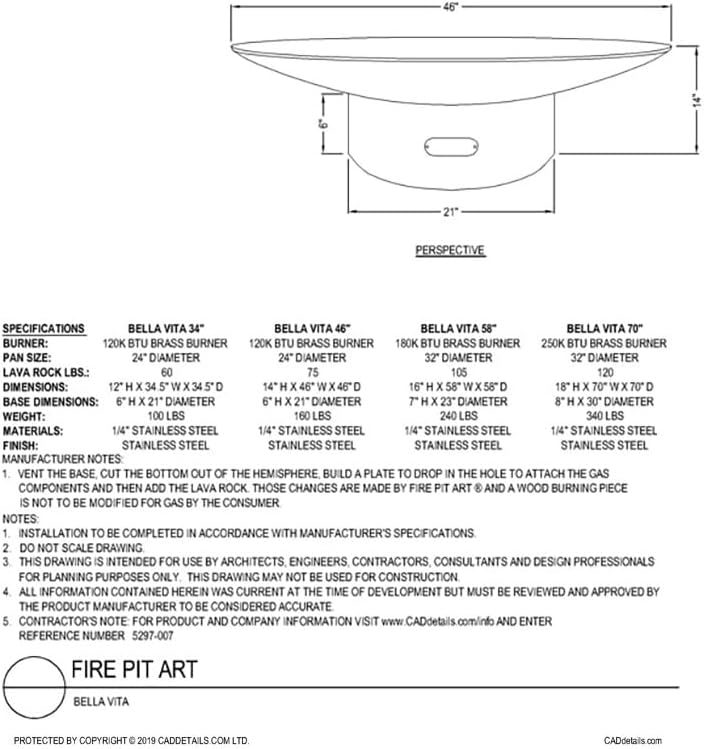Fire Pit Art Bella Vita Wood Fire Pit (Bella-Vita34), 34-Inch