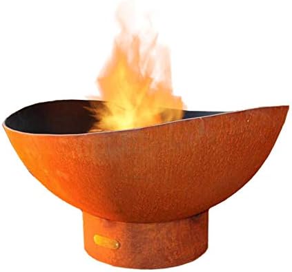 Fire Pit Art Scallops Wood Fire Pit (Scallops)