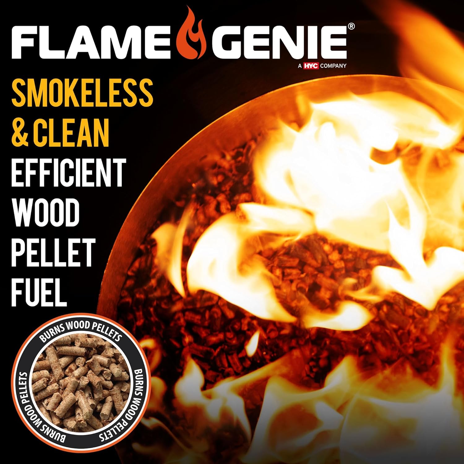 Flame Genie Portable Fire Pit - Smoke-Free Inferno Wood Pellet Fire Pit, 19