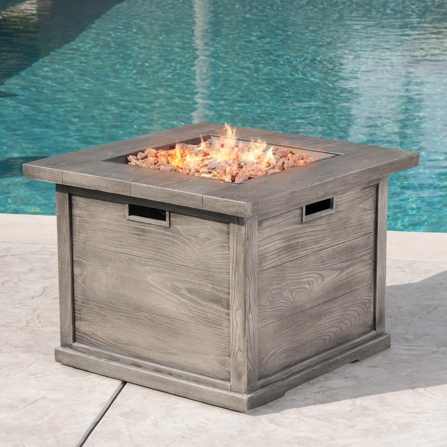 Ellington 40,000 BTU Square FIRE Pit- Grey