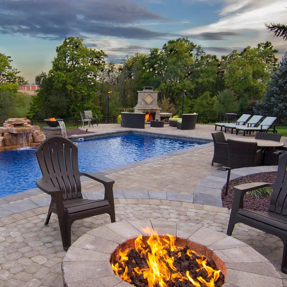 AFG Match Lit Fire Pit Burner Kit (SS-FR-18KIT-PAN-NG-MSCB), Round, 18-Inch Burner, 24-Inch Flat Pan, Natural Gas, Polished Chrome, with Flange, Key, Valve, Flex Line and Fittings