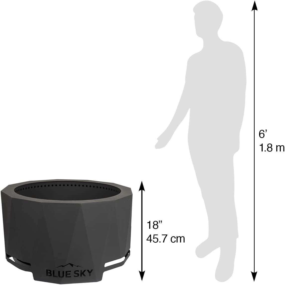 The Mammoth Smokeless Patio Fire Pit with Spark Screen and Screen Lift