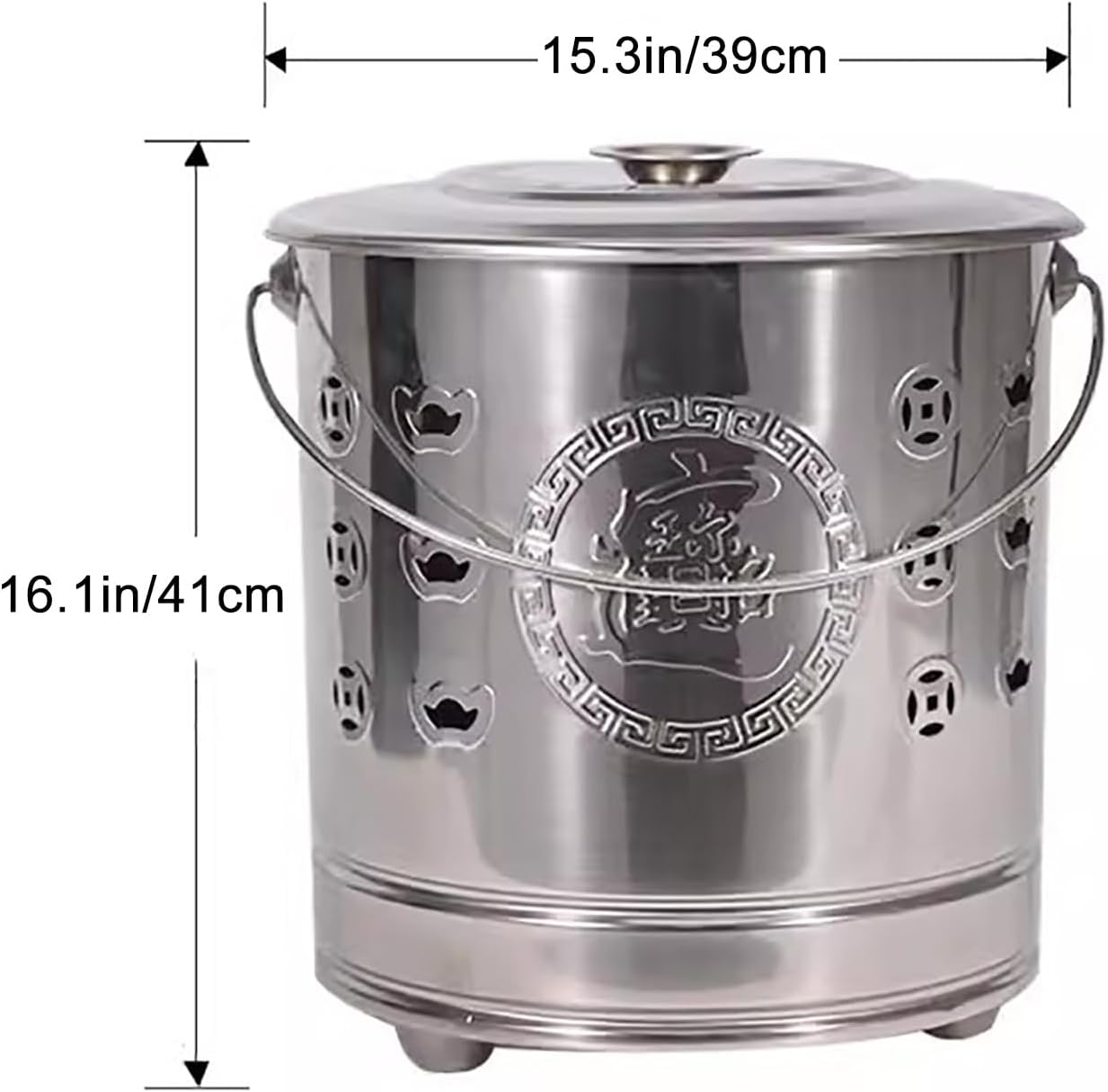 Incinerator Burn Barrel，Stainless Steel Fire Pit Burn Barrel with Lid Handle – Large Outdoor Incinerator for Paper, Leaves, and Trash(X-Large)