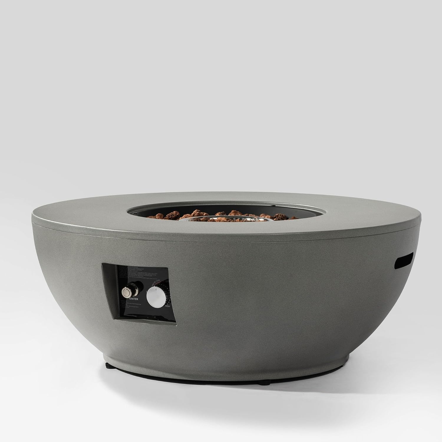 Steel Propane Fire Bowl Outdoor Round Propane Fire Pit with Tank Holder